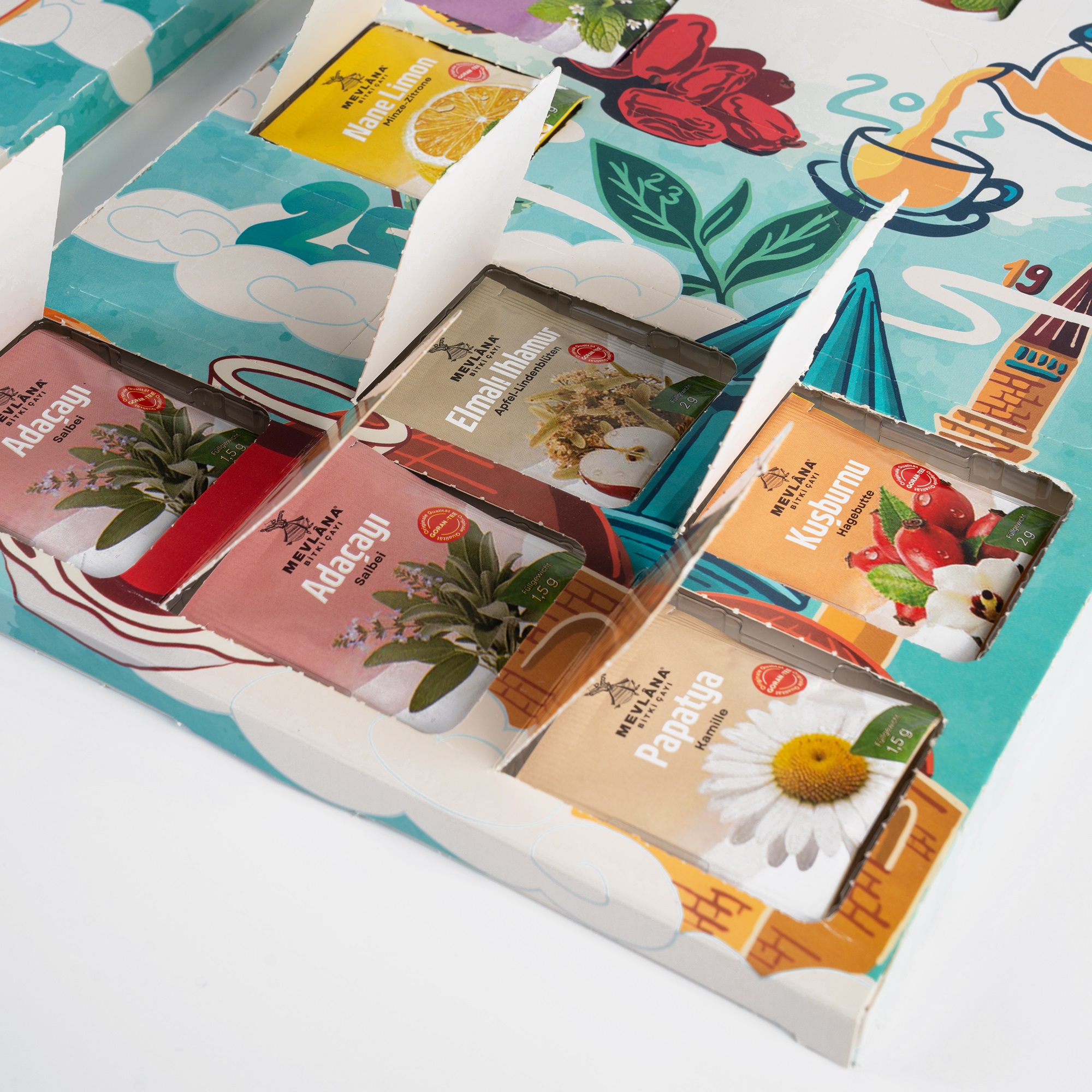 Goran Tee – Mevlana Çay Ramazan Takvimi | Karışık Bitki Çayı Seti (90 Adet) 4 Goran Tee – Mevlana Çay Ramazan Takvimi | Karışık Bitki Çayı Seti (90 Adet) - Görsel 4