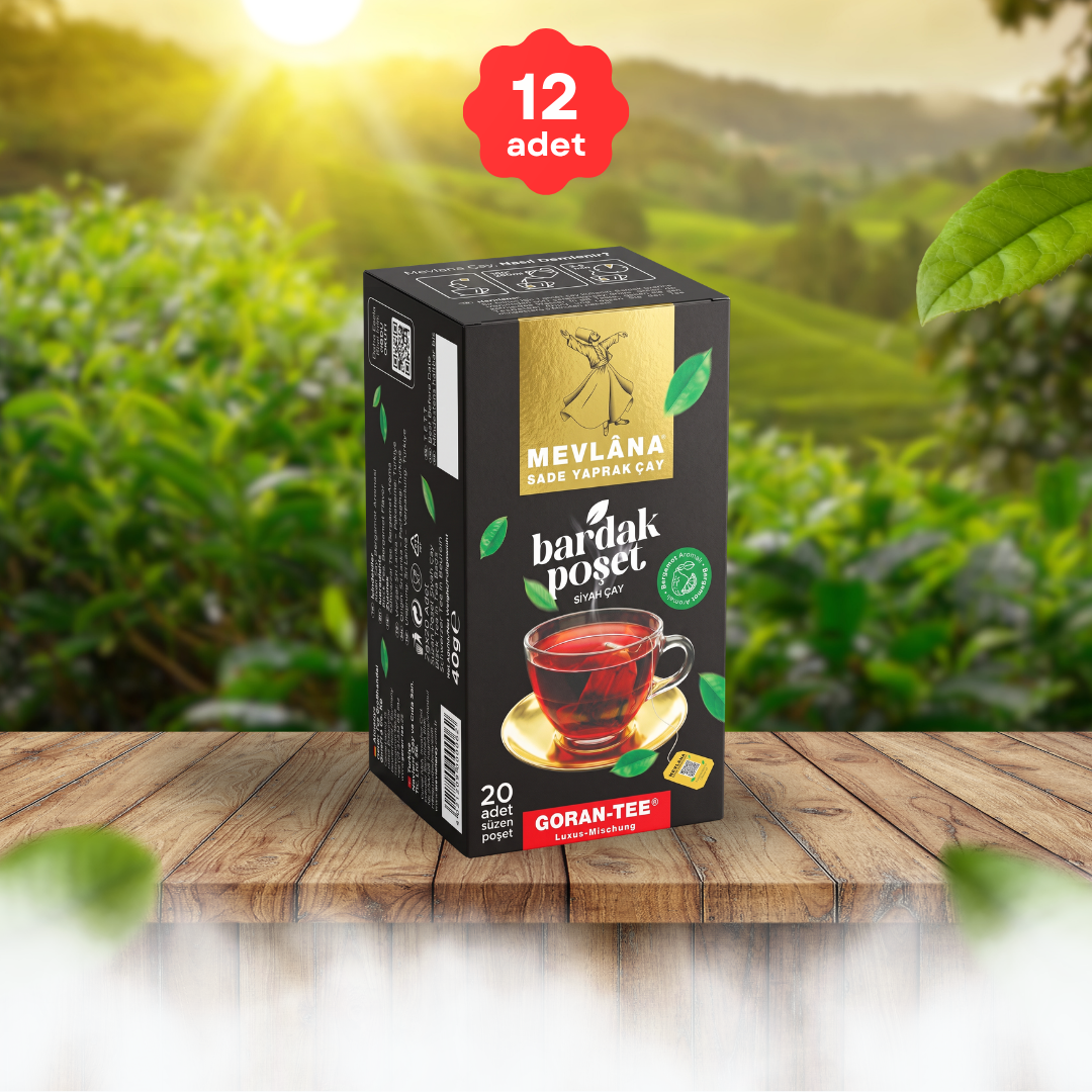 Mevlana Çay Bardak Poşet Siyah 20 li (12 KUTU)